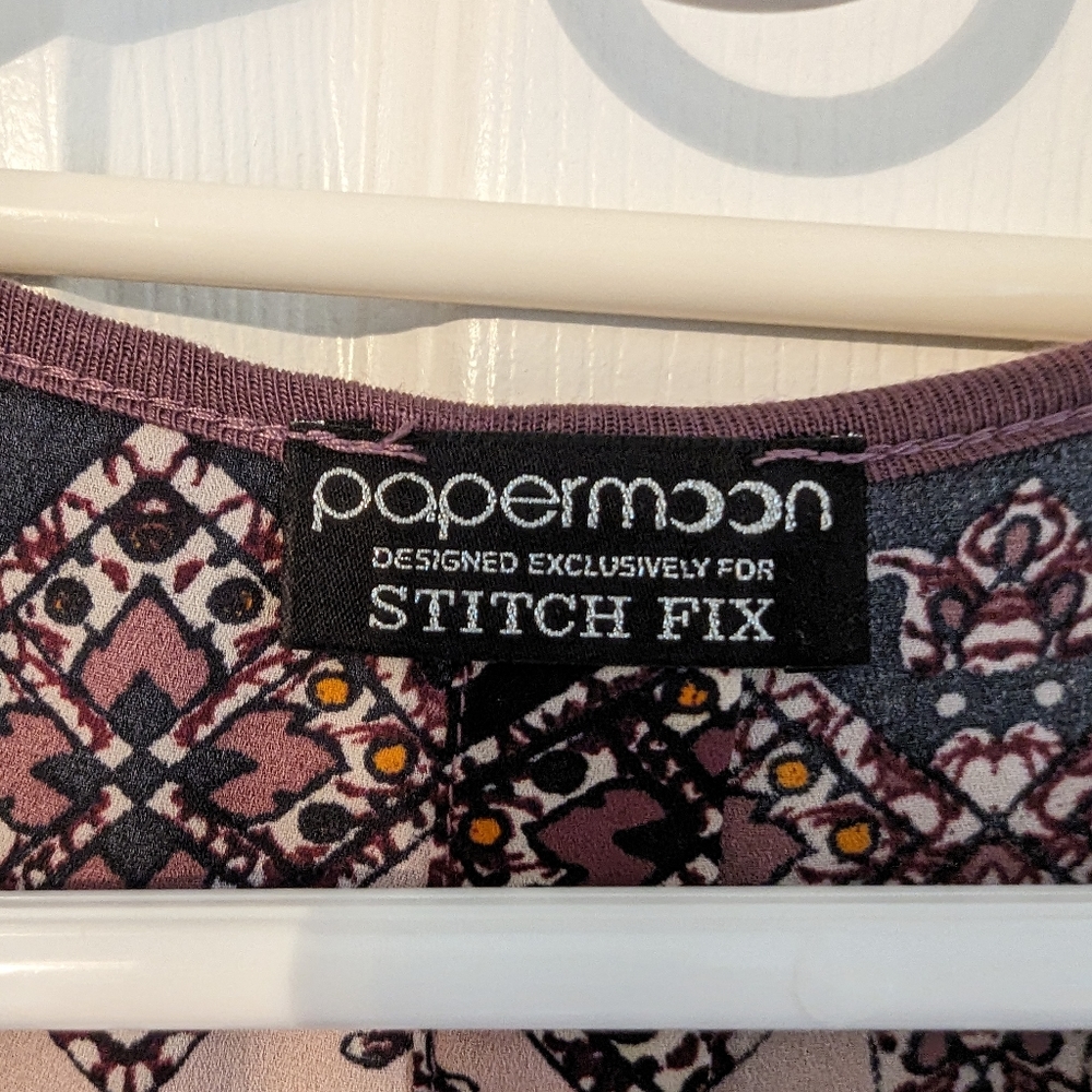Papermoon | Sebrine Woven Detail Knit Top  | Purple | S - Picture 6 of 7